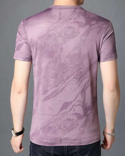 Men's Round Neck Mercerized Cotton Short Sleeves