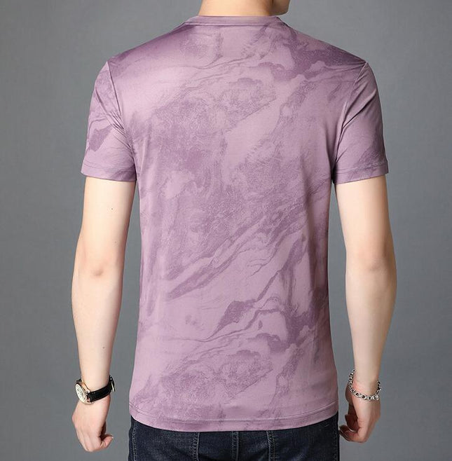 Men's Round Neck Mercerized Cotton Short Sleeves