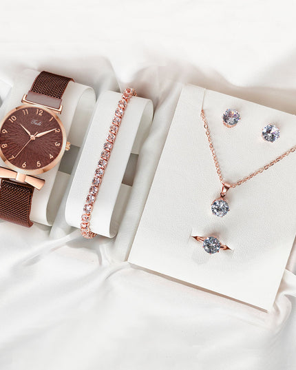 Leisure Gift Quartz Watch Five-piece Set Accessories Set
