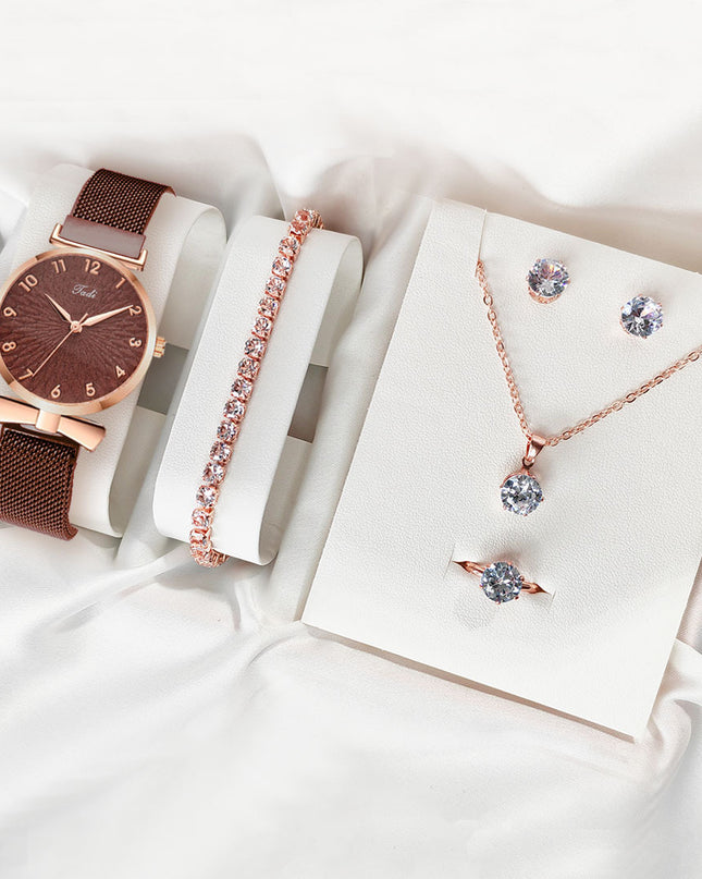 Leisure Gift Quartz Watch Five-piece Set Accessories Set