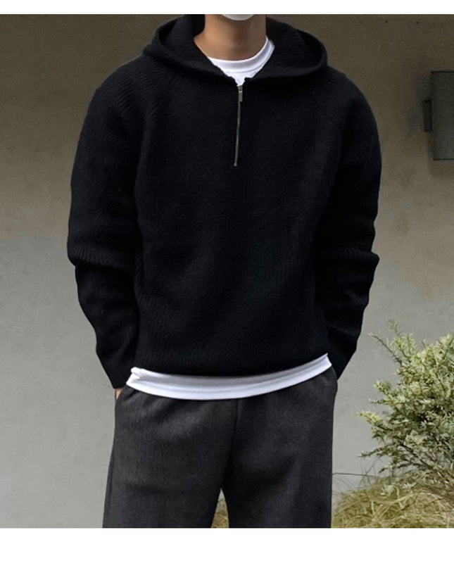 Men's High-grade Half-zip Hooded Sweater