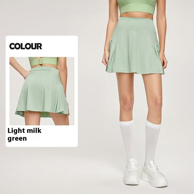 Cool Sports Short Skirt Anti-exposure Fake Two-piece Badminton Pocket