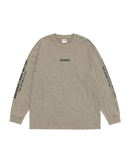 Retro Crew Neck Long-sleeved T-shirt Male Letter Printed Loose Casual Bottoming Bottoming Shirt