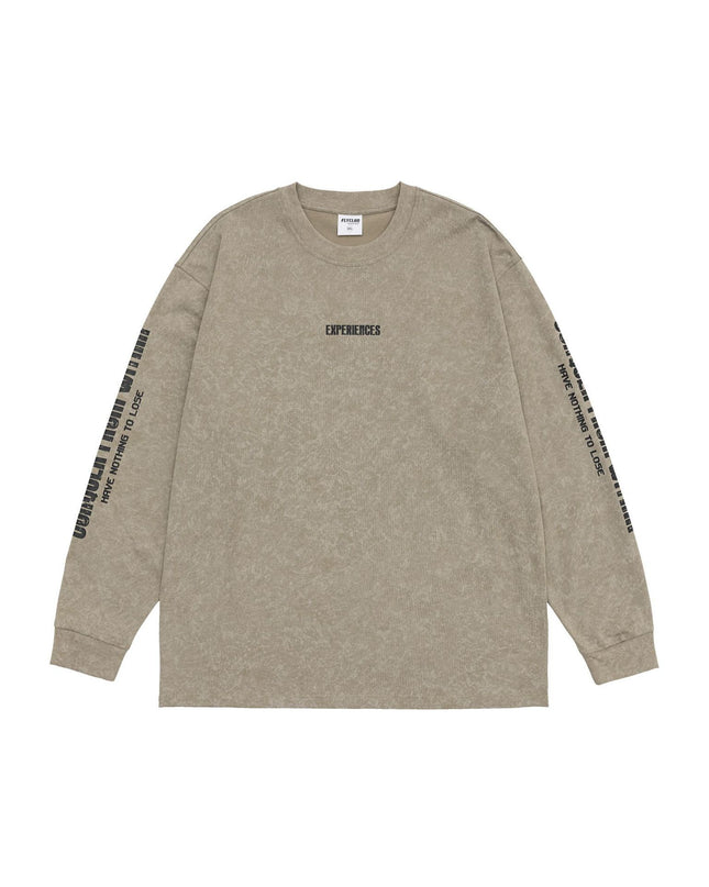 Retro Crew Neck Long-sleeved T-shirt Male Letter Printed Loose Casual Bottoming Bottoming Shirt