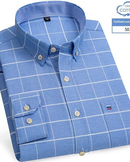 Men's Long-sleeved Cotton Shirt Business Casual Slim-fitting Shirt