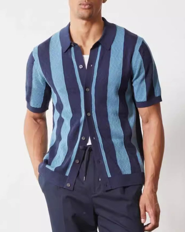 Fashion Men's Polo Shirt Hollow Breathable