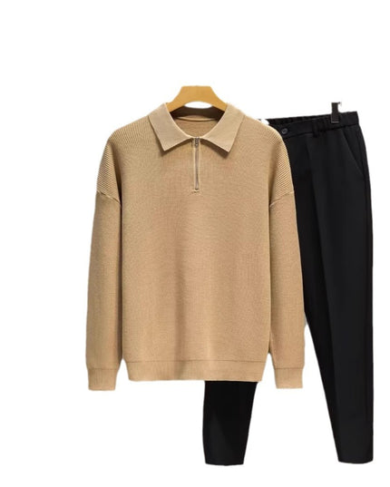 Polo Collar Slim Fit All-matching Base Sweater