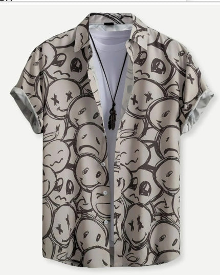 Hawaiian Printing Lapel Short Sleeve Shirt