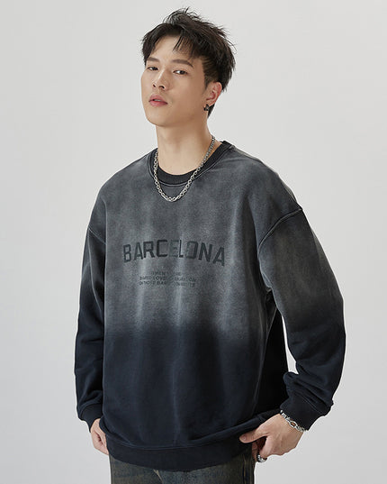 Autumn And Winter New Pure Cotton American Round Neck Sweater Men