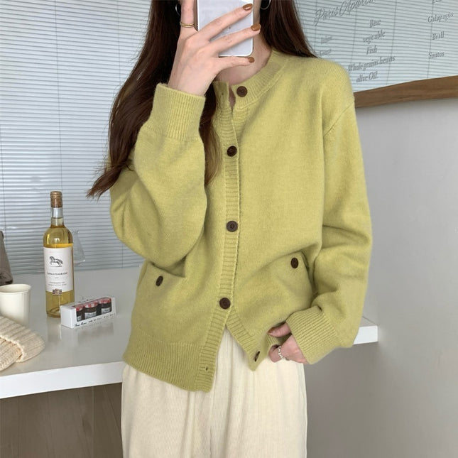 Long Sleeve Women's Knitted Cardigan Top