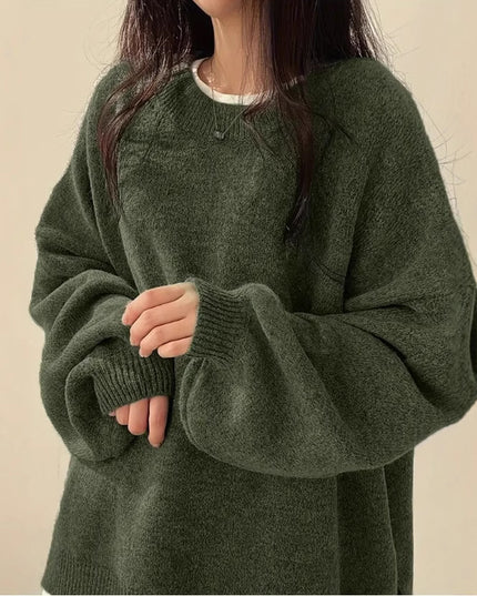 Idle Style Retro Crew Neck Pullover Sweater