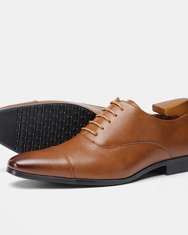High-end Pointed Oxford Business Shoes Comfortable Classic British Retro Rub Colored Dress Shoes