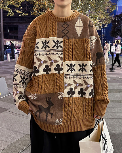 Round Neck Sweater Men's Loose Sweater