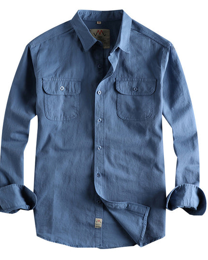 British Retro Simple Solid Color Long Sleeve Shirt