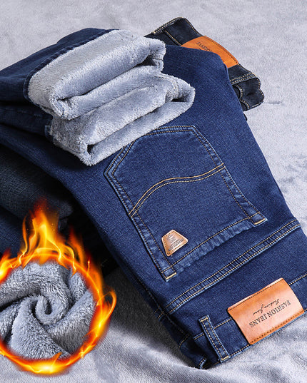 Men's Straight Loose Elastic Warm Men's Youth Long Pants
