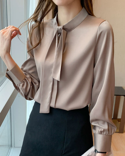 Fashion Ribbon Top Temperament Solid Color