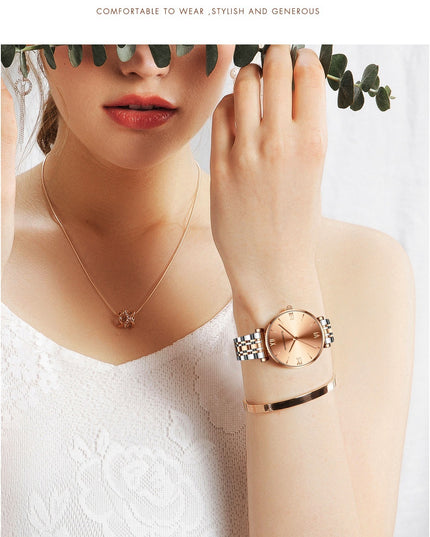 Women's Solid Stainless Steel Band Watch