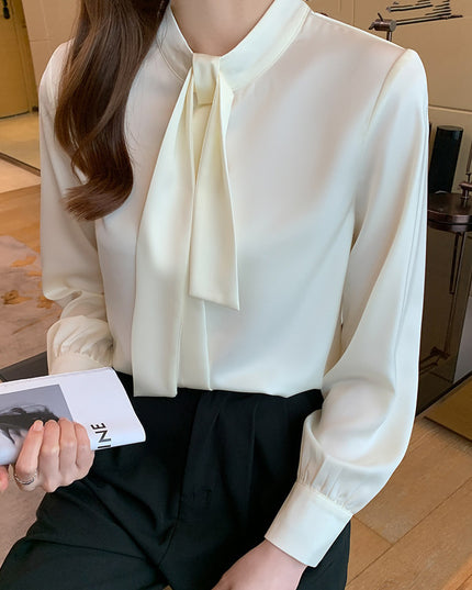 Fashion Ribbon Top Temperament Solid Color