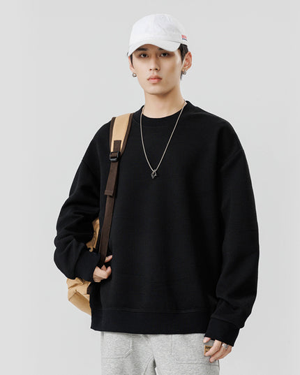 Round Neck Top Loose Casual Long Sleeves