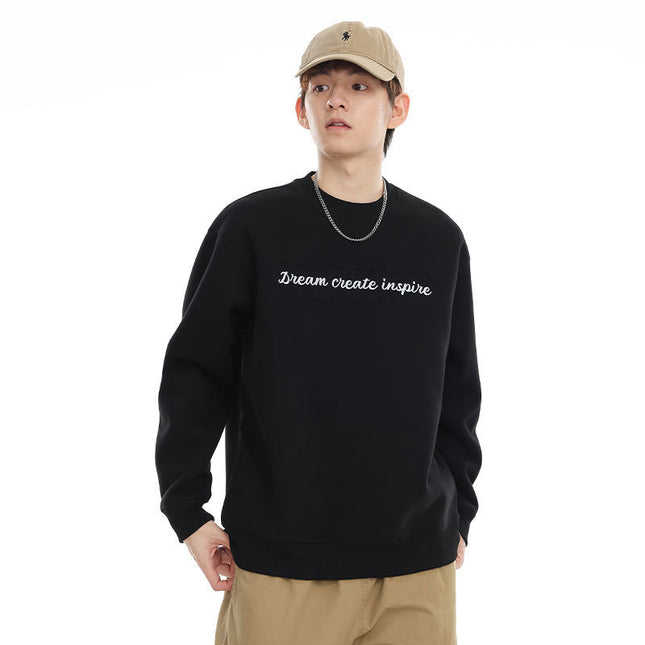 Three-dimensional Steel Printed Round Neck Loose All-match Casual Pullover Sweater