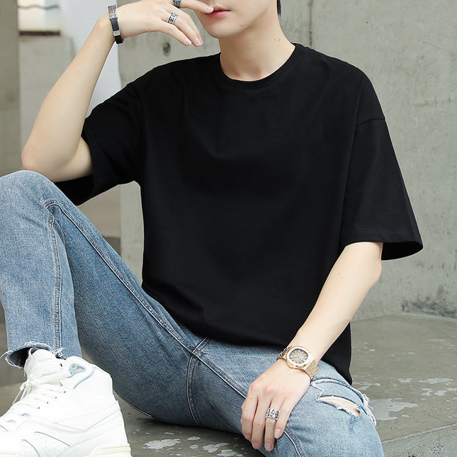 Men's Solid Color Short-sleeved T-shirt
