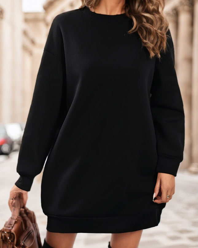 A Plain-colored Knee-length Dress For Ladies