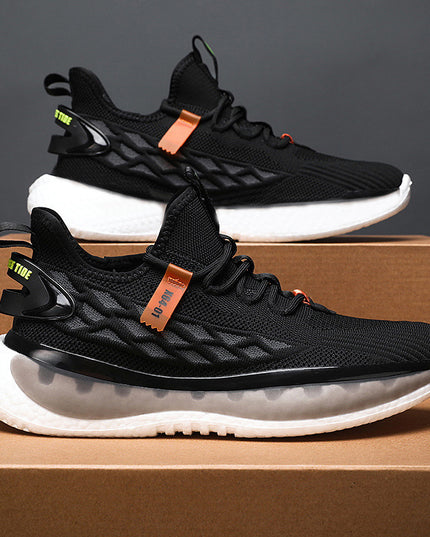 Men's Fashion Casual Fly Woven Mesh Breathable Platform Sneaker