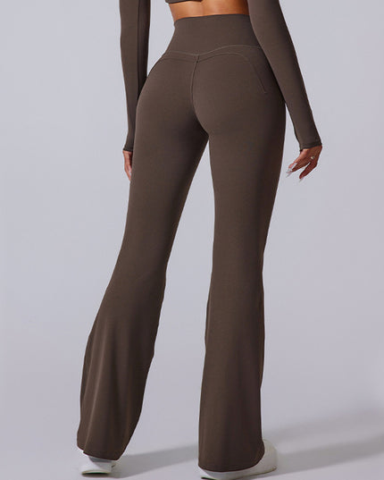 Women's Flared Pants Yoga High Waist Slim Tight Trousers Fitness Sports Clothing