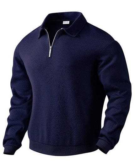 Lapel Zipper Men's Loose-fitting Casual Pullover