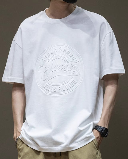 Summer Fat Crew Neck Short Sleeve T-shirt Loose Three-dimensional