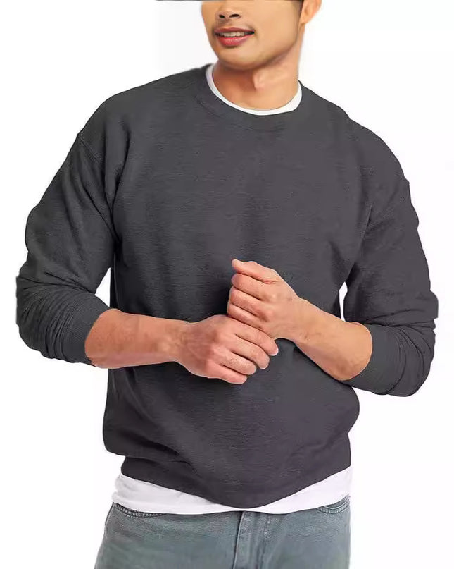 Solid Color Fashion Personality Round Neck Men's Top