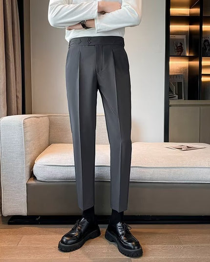 Loose Cropped Pants Draping Wide-leg Suit Pants Men's Fashion