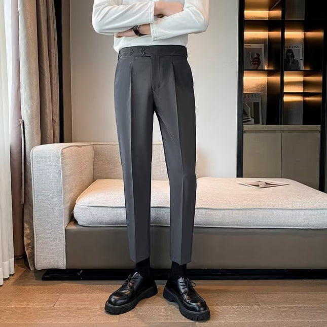 Loose Cropped Pants Draping Wide-leg Suit Pants Men's Fashion