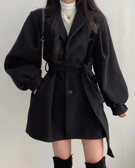 Hepburn Style Woolen Coat For Women