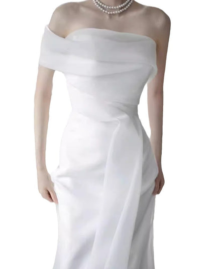 French Off-shoulder Light Wedding Dress Bride