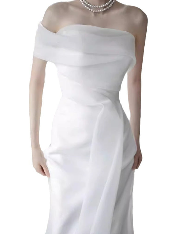 French Off-shoulder Light Wedding Dress Bride