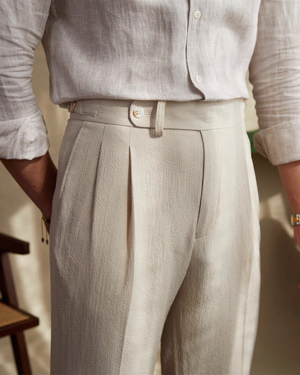Men's High Waist Straight Casual British Retro Easy Matching Trousers
