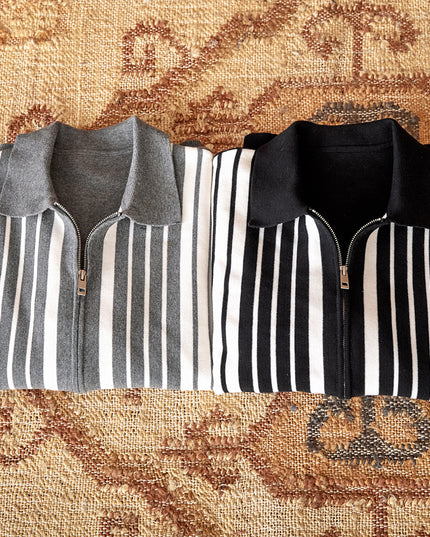 Autumn And Winter Wild Striped Cotton Men's Cardigan Commuter Trendy Men