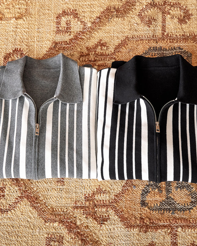 Autumn And Winter Wild Striped Cotton Men's Cardigan Commuter Trendy Men