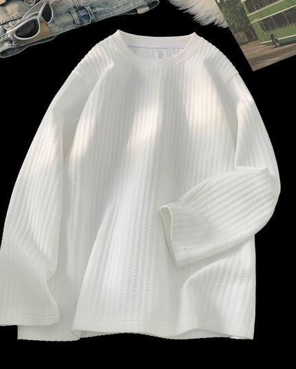 Autumn And Winter White Texture Sense Long Sleeve T-shirt Loose