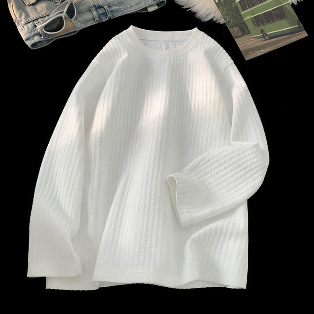 Autumn And Winter White Texture Sense Long Sleeve T-shirt Loose