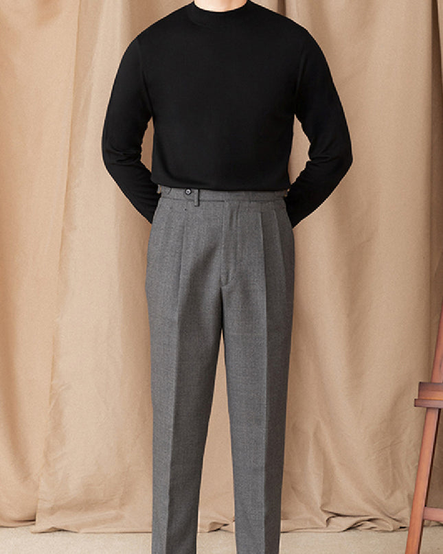 Self-heating Solid Color Basic Half Turtleneck Men's Sweater