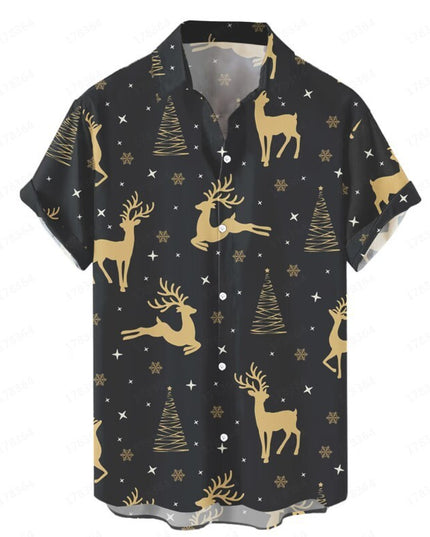 Hawaiian Men's Summer 3D Printed Short-sleeved Shirt