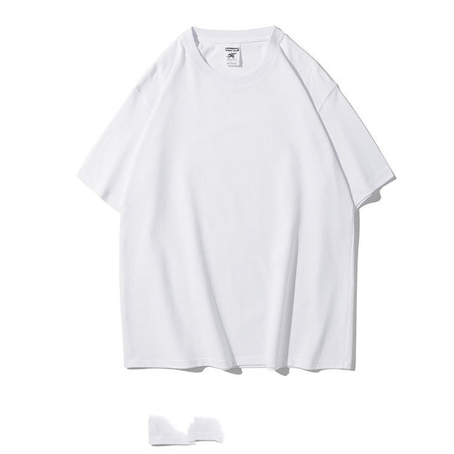 Work Clothes Embroidery Loose Round Neck Cotton Men's Short-sleeved T-shirt