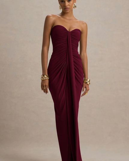 Sexy Bandeau Slim Fit Pleated Sheath Dress
