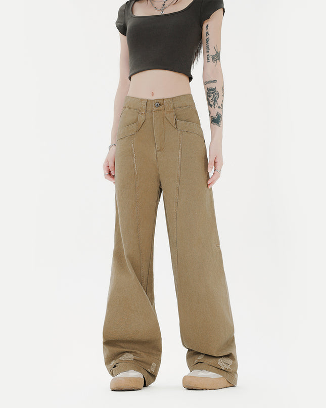 Women's Fashion Worn Workwear Casual Pants