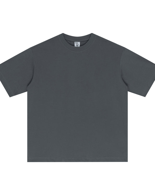Street Long-staple Cotton Solid Color Short Sleeve