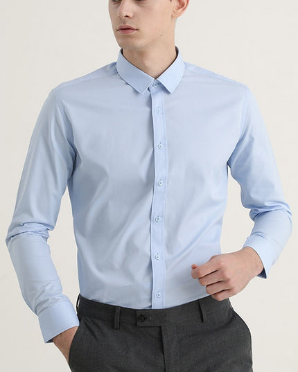 Long Sleeve White Shirt Men's Solid Color Stretch Slim-fitting Iron-free Anti-wrinkle Business Casual Men's Business Wear