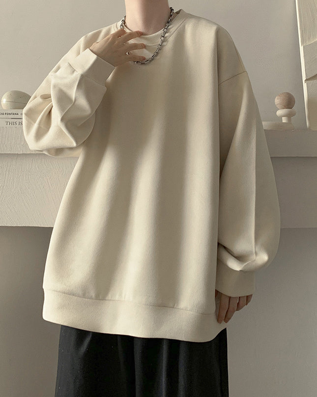 Japanese Basic Style Round Neck Sweater For Men