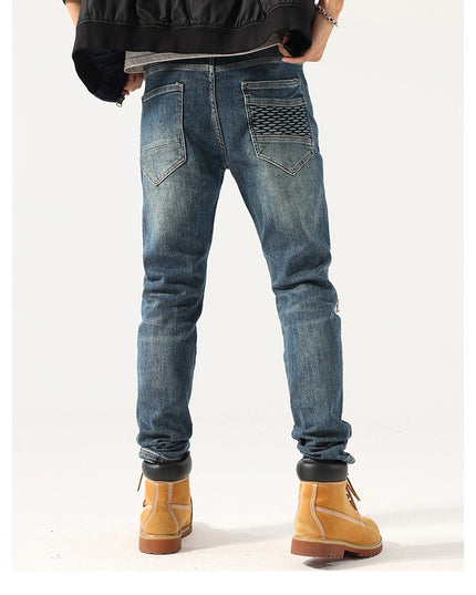 Stretch Tight Men's Fashion Street Slim Fit Jeans Casual